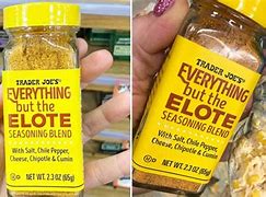 Image result for Trader Joe's Everything But The Elote Seasoning Blend With Chile Pepper, Parmesan Cheese, Chipotle Powder, Cumin, Cilantro And Sea Salt Simply
