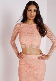 Image result for Pink Long Sleeve Crop Top