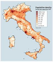 Image result for Italy Population Density Map