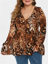 Image result for Animal Print Plus Size Women's Tops