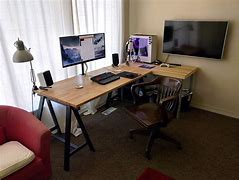 Image result for Corner Desk Setup