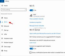 Image result for WiFi Network Settings Windows 1.0