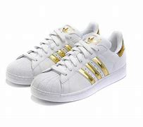 Image result for Adidas Superstar White and Gold