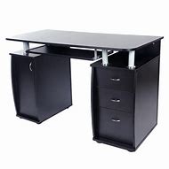 Image result for Black Round Computer Desk Wheels Cabinet