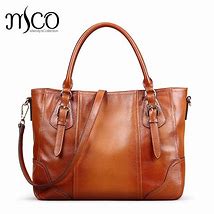 Image result for Genuine Soft Leather Tote Handbags