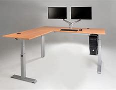 Image result for White Adjustable Desk L-shaped