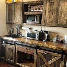 Image result for Reclaimed Wood Cabinets