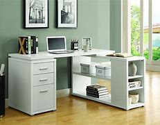 Image result for White Desk with Shelves