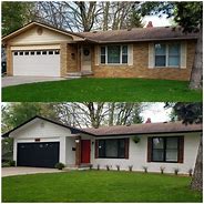 Image result for White Brick House with Black Trim