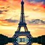 Image result for Eiffel Tower at Night with Moon