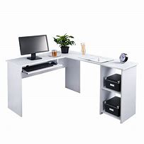 Image result for L-shaped Computer Desk with Keyboard Tray