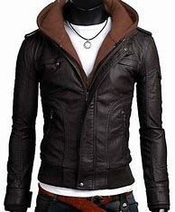 Image result for Leather Cloth Jacket with Hood