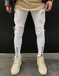 Image result for White Shirt Ripped Jeans Men