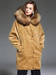 Image result for Brown Fur Hooded Coat