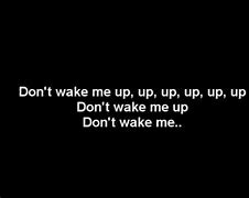Image result for Don't Wake Me Up Lyrics