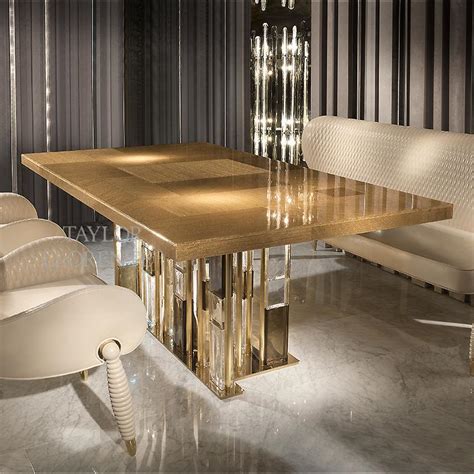 Luxury Dining Table   Gold Murano Glass   TAYLOR LLORENTE FURNITURE