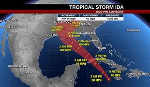 Image result for Map of Hurricane Ida Path