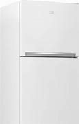 Image result for White Top Freezer Refrigerator with Brushed Gold Handles