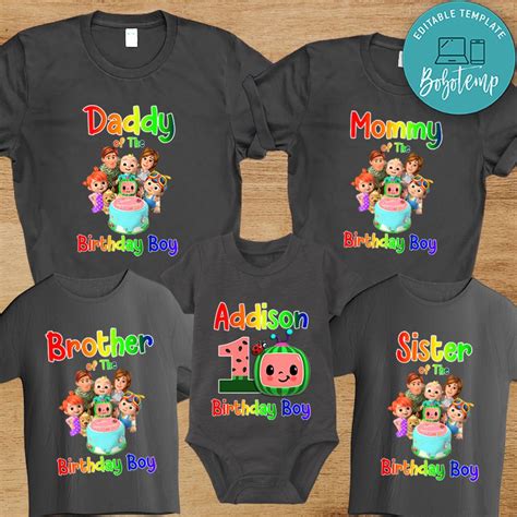 Cocomelon First Birthday Family Matching Party Shirts   Bobotemp
