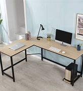 Image result for long wooden office desk