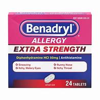 Image result for Benadryl Ultratab Allergy Relief Tablets - Diphenhydramine - 100Ct
