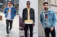 Image result for Hoodie with Denim Jacket Layered