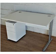 Image result for Silver White Office Desk