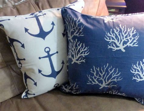 Nautical Pillow covers Set of 4 Navy Blue and White   Etsy