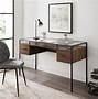 Image result for Glass-Topped Desk with Drawers