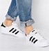 Image result for Adidas Wedge Sneakers White and Black Stripes