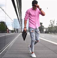 Image result for Pink Shirt Outfit Men