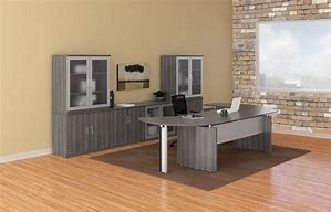 Image result for Modern Gray Office Desk