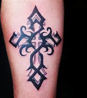 Image result for Tribal Cross Tattoo Design