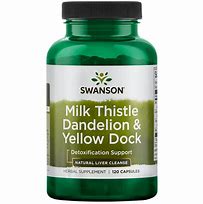 Image result for Milk Thistle, Dandelion & Yellow Dock, 180 Quick Release Capsules, 2 Bottles