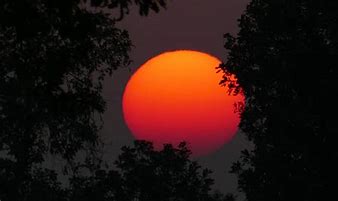 Image result for red hot sun at sunset