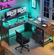 Image result for Solid Wood Computer Desk with Drawers