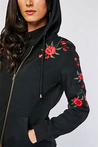 Image result for Black Rose Embroidered Denim Jacket
