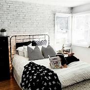 Image result for White Brick Wall Bedroom