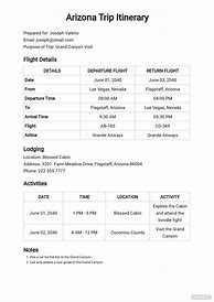 Image result for Technical Itinerary Sample