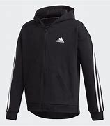 Image result for Black Adidas Hoodie with White Stripes