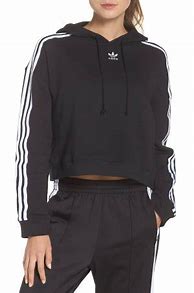 Image result for Black and White Cropped Adidas Hoodie