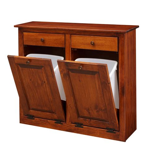 Double Tilt Out Trash / Recycling Cabinet from DutchCrafters Amish