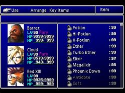 Image result for FF7 Character Menu