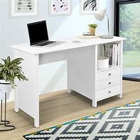 Image result for White Desk with Drawers On Left Side