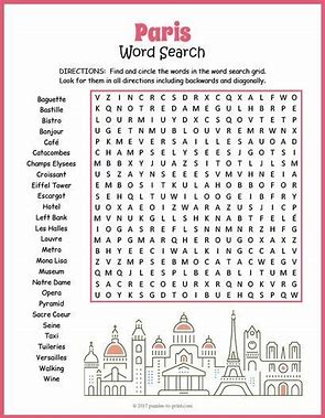 Image result for french cities word search