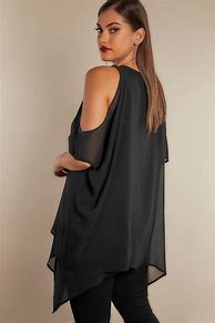 Image result for Black Lace and Chiffon Tops Plus Size