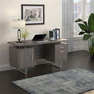 Image result for Light Gray and Glass Office Desk