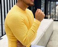 Image result for Yellow Sweater Men Fancy Pattern Collar