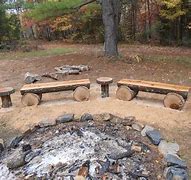 Image result for Fire Pit Log Bench