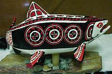 THIS IS MY DESIGN OF AN INUIT SALMON DONE IN GLAZE 23 LONG $750 00